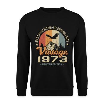 Vintage 1973 - Unisex Sweatshirt - black - Front - Alina (178cm) & Michal (187cm)