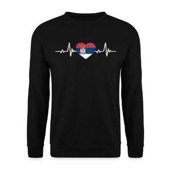 Serbie Coeur Drapeau serbe Rétro - Sweat-shirt Unisexe - noir - Devant - Alina (178cm) & Michal (187cm)