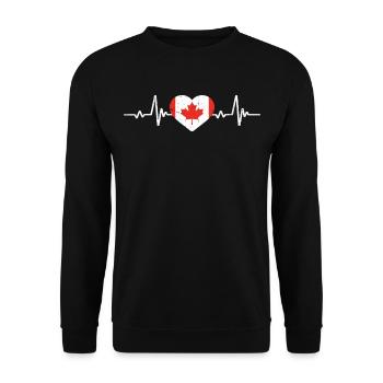 Kanada Herz Kanadische Flagge Retro - Unisex Pullover - Schwarz - Vorne - Alina (178cm) & Michal (187cm)