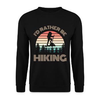 Je préfère faire de la randonnée Randonnée Dire rétro soleil - Sweat-shirt Unisexe - noir - Devant - Alina (178cm) & Michal (187cm)