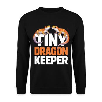 Leopard Gecko Leopard Gecko Reptile Terraristics - Unisex Sweatshirt - black - Front - Alina (178cm) & Michal (187cm)