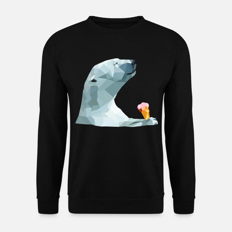 Ours polaire avec crème glacée. - Sweat-shirt Unisexe - noir