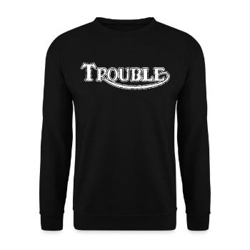 Trouble - Britisch Motorrad No. 1 Caferacer - Unisex Pullover - Schwarz - Vorne - Alina (178cm) & Michal (187cm)
