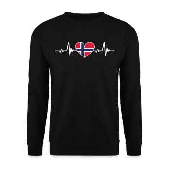 Norvège Coeur Drapeau Norvégien Rétro - Sweat-shirt Unisexe - noir - Devant - Alina (178cm) & Michal (187cm)