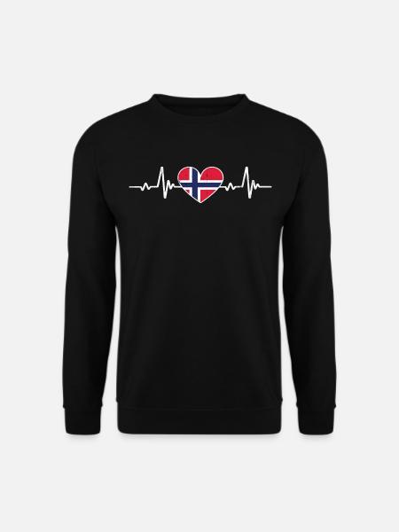 Norway Heart Norwegian Flag Retro - Unisex Sweatshirt - black