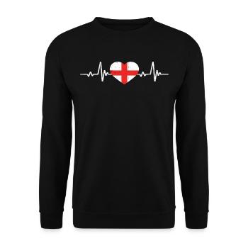 England Heart English Flag Retro - Unisex Sweatshirt - black - Front - Alina (178cm) & Michal (187cm)