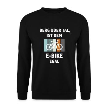E-Bike Spruch - Unisex Pullover - Schwarz - Vorne - Alina (178cm) & Michal (187cm)