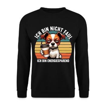Ich Bin Nicht Faul Jack Russel terrier Jackie - Unisex Pullover - Schwarz - Vorne - Alina (178cm) & Michal (187cm)