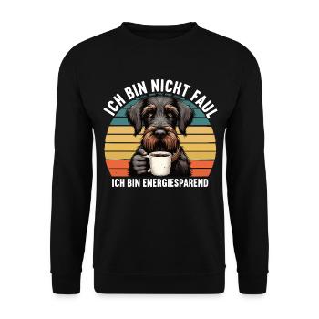 Ich Bin Nicht Faul Deutsch Drahthaar Jagdhund - Unisex Pullover - Schwarz - Vorne - Alina (178cm) & Michal (187cm)
