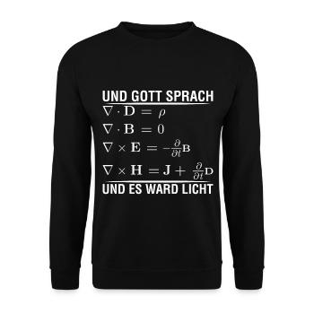 And Allah spoke, and there was light! Mathematics University - Unisex Sweatshirt - black - Front - Alina (178cm) & Michal (187cm)