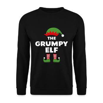 Der mürrische Elf - Unisex Pullover - Schwarz - Vorne - Alina (178cm) & Michal (187cm)