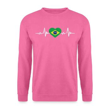 Brésil Coeur Drapeau Brésilien Rétro - Sweat-shirt Unisexe - rose - Devant