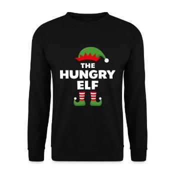 Der hungrige Elf - Unisex Pullover - Schwarz - Vorne - Alina (178cm) & Michal (187cm)