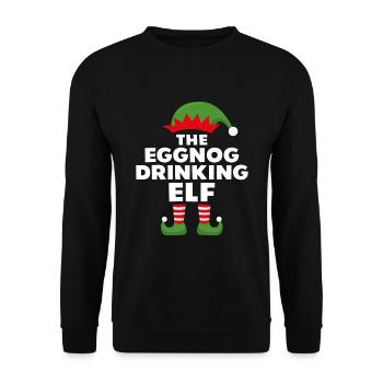 Der Eierlikör trinkende Elf - Unisex Pullover - Schwarz - Vorne - Alina (178cm) & Michal (187cm)