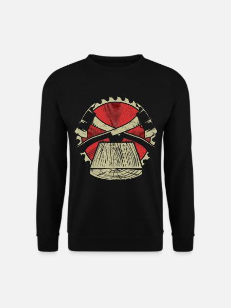Holz Holzfäller Kettensäge Motorsäge Wald Säge - Unisex Pullover - Schwarz