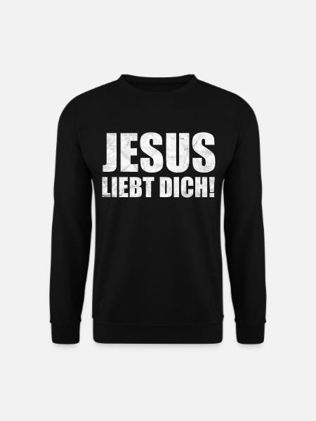 Jesus Liebt dich! Christliches Geschenk - Unisex Pullover - Schwarz