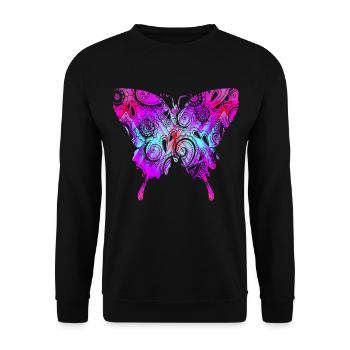 Psytrance Goa gift - Unisex Sweatshirt - black - Front - Alina (178cm) & Michal (187cm)