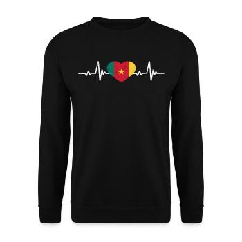 Drapeau Cameroun Coeur Cameroun Rétro - Sweat-shirt Unisexe - noir - Devant - Alina (178cm) & Michal (187cm)