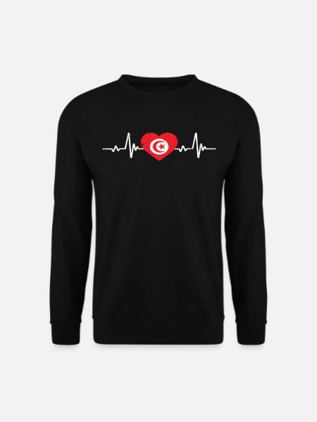 Tunisie Coeur Drapeau Tunisien Rétro - Sweat-shirt Unisexe - noir