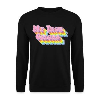 My true colors: rainbow vintage - Unisex Pullover - Schwarz - Vorne - Alina (178cm) & Michal (187cm)