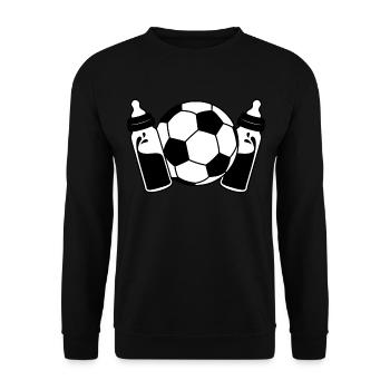 Erster Vatertag Fußball Papa Sohn Baby Flaschen - Unisex Pullover - Schwarz - Vorne - Alina (178cm) & Michal (187cm)
