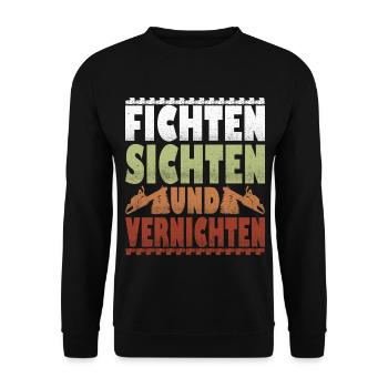 Holz Forstwirt Geschenk - Unisex Pullover - Schwarz - Vorne - Alina (178cm) & Michal (187cm)