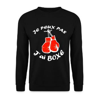 je peux pas j'ai BOXE BEST-SELLER 🌟🌟 - Sweat-shirt Unisexe - noir - Devant - Alina (178cm) & Michal (187cm)