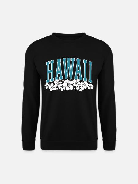 HAWAII - Hibiskus - Surfer - Sommer - Unisex Pullover - Schwarz