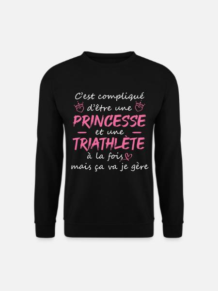 C'est compliqué s'être une princesse triathlète - Sweat-shirt Unisexe - noir