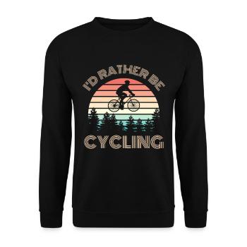 I D RATHER Be Cycling Bike Slogan - Sweat-shirt Unisexe - noir - Devant - Alina (178cm) & Michal (187cm)