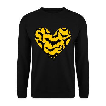 Field Mice Heart Bat Moon - Unisex Sweatshirt - black - Front - Alina (178cm) & Michal (187cm)