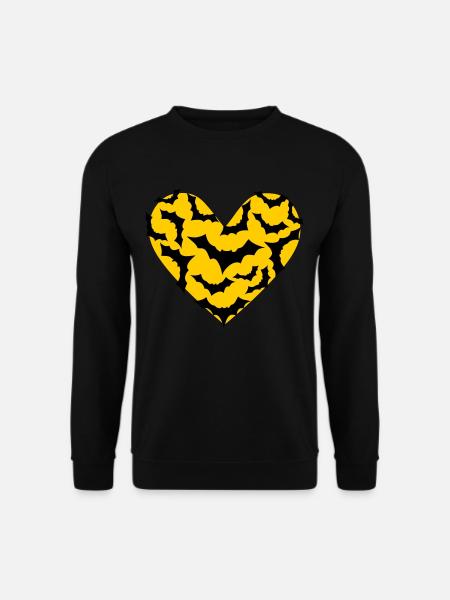 Field Mus Hjerte Bat Moon - Unisex sweater - sort