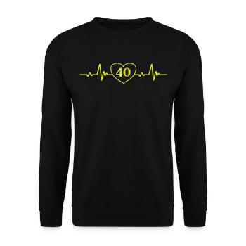 40e anniversaire Quarante 40 ans Fête d’anniversaire - Sweat-shirt Unisexe - noir - Devant - Alina (178cm) & Michal (187cm)