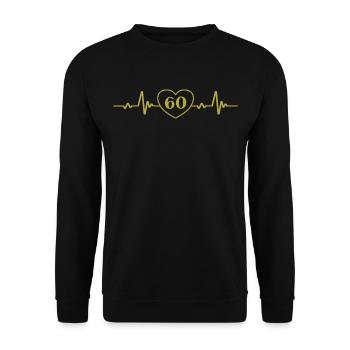 60e anniversaire Coeur 60 - Sweat-shirt Unisexe - noir - Devant - Alina (178cm) & Michal (187cm)