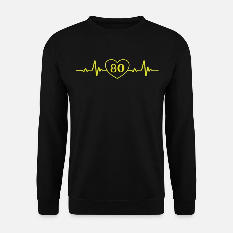 80th Birthday Heart 80 - Unisex Sweatshirt - black