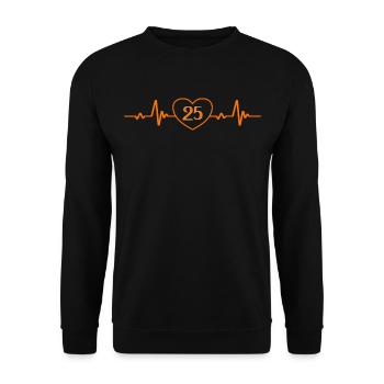 25. Geburtstag Herz 25 - Unisex Pullover - Schwarz - Vorne - Alina (178cm) & Michal (187cm)