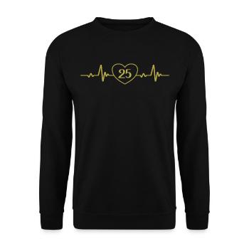 25th Birthday Heart 25 - Unisex Sweatshirt - black - Front - Alina (178cm) & Michal (187cm)