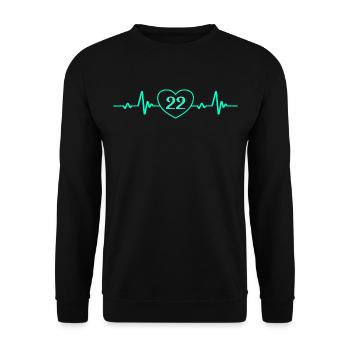22nd Birthday Heart 22 - Unisex Sweatshirt - black - Front - Alina (178cm) & Michal (187cm)