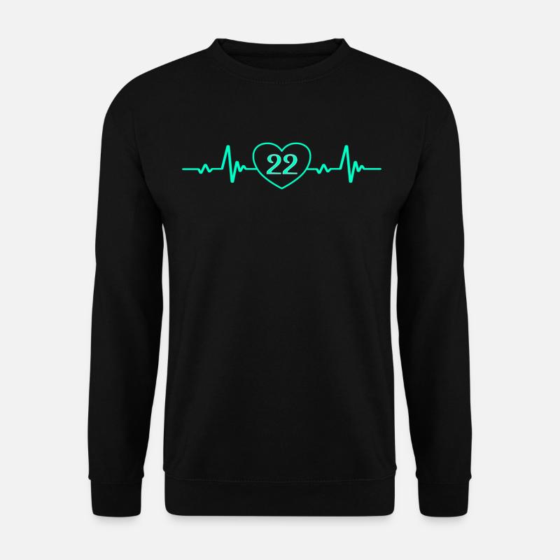 22nd Birthday Heart 22 - Unisex Sweatshirt - black
