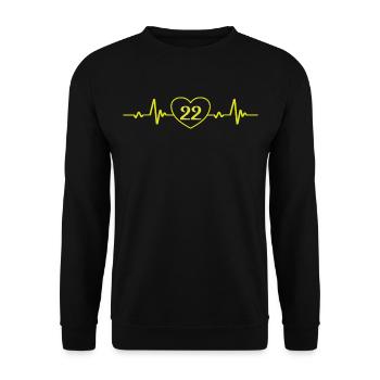 22nd Birthday Heart 22 - Unisex Sweatshirt - black - Front - Alina (178cm) & Michal (187cm)