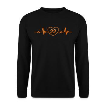 22. Geburtstag Herz 22 - Unisex Pullover - Schwarz - Vorne - Alina (178cm) & Michal (187cm)
