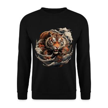 Tigre asiatique traditionnel - Sweat-shirt Unisexe - noir - Devant - Alina (178cm) & Michal (187cm)