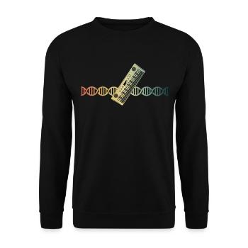 Keyboard Piano Synthesizer DNA Klangvolle Genetik - Unisex Pullover - Schwarz - Vorne - Alina (178cm) & Michal (187cm)
