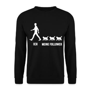 Ich Meine Follower British Kurzhaar Katze Katzen - Unisex Pullover - Schwarz - Vorne - Alina (178cm) & Michal (187cm)