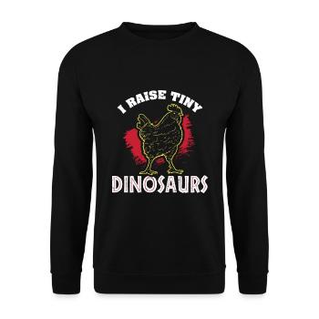 Poulet J’éduque Petits dinosaures Cadeau - Sweat-shirt Unisexe - noir - Devant - Alina (178cm) & Michal (187cm)