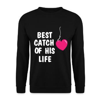 Meilleur cadeau de pêcheur de pêcheur de la Saint-Valentin - Sweat-shirt Unisexe - noir - Devant - Alina (178cm) & Michal (187cm)
