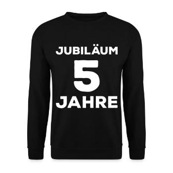 Jubiläum 5 Jahre Firmenjubiläum Gratulieren - Unisex Pullover - Schwarz - Vorne - Alina (178cm) & Michal (187cm)