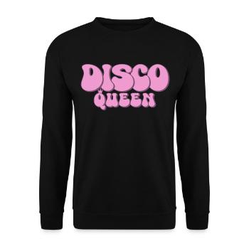 Disco Queen 70er Jahre Party groovy 70s Discoqueen - Unisex Pullover - Schwarz - Vorne - Alina (178cm) & Michal (187cm)