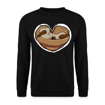 Paresseux de la Saint-Valentin - Sweat-shirt Unisexe - noir - Devant - Alina (178cm) & Michal (187cm)