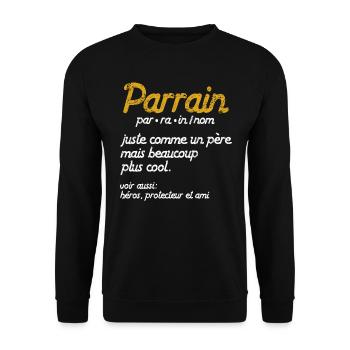 Parrain Définition - Sweat-shirt Unisexe - noir - Devant - Alina (178cm) & Michal (187cm)